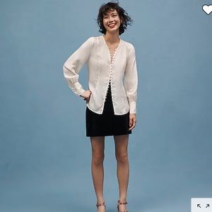 JCrew Eco cupro covered button top size 10